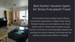Best Kosher Vacation Spots
