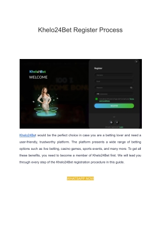 Khelo24Bet Register Process