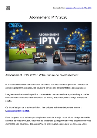 Abonnement IPTV 2026