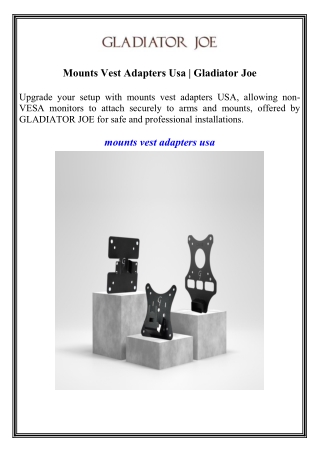 Mounts Vest Adapters Usa  Gladiator Joe