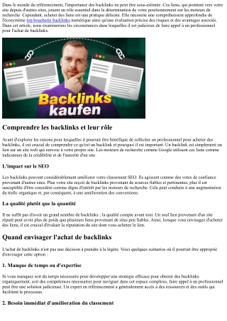 Achat de backlinks : quand faire appel à un professionnel ?