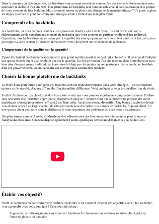 Comment créer une stratégie efficace avec une plateforme de backlinks
