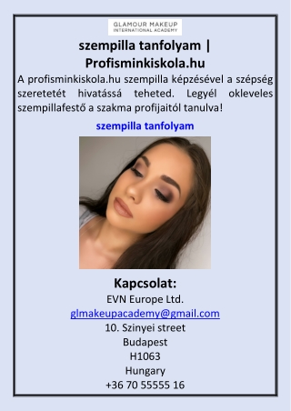 szempilla tanfolyam  Profisminkiskola.hu