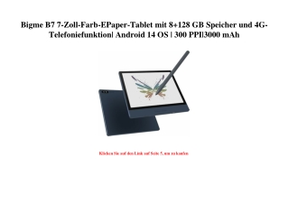 2125 Bigme B7 7-Zoll-Farb-EPaper-Tablet mit 8 128 GB Speicher und 4G-Telefoniefunktion  Android 14 OS