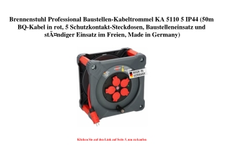 5523 Brennenstuhl Professional Baustellen-Kabeltrommel KA 5110 5 IP44  50m BQ-Kabel in rot  5 Schutzkont