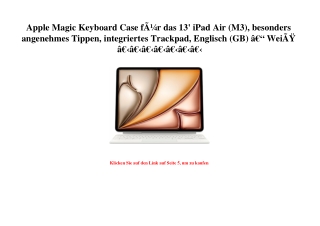 9279 Apple Magic Keyboard Case fÃƒÂ¼r das 13' iPad Air  M3   besonders angenehmes Tippen  integriertes T