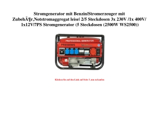 8507 Stromgenerator mit Benzin Stromerzeuger mit ZubehÃƒÂ¶r Notstromaggregat leise  2 5 Steckdosen 3x 23