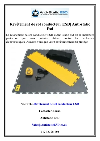 Revêtement de sol conducteur ESD Anti-static Esd
