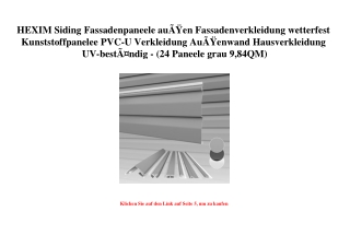 9210 HEXIM Siding Fassadenpaneele auÃƒÂŸen Fassadenverkleidung wetterfest Kunststoffpanelee PVC-U Verkle