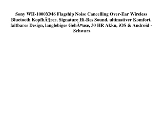 3126 Sony WH-1000XM6 Flagship Noise Cancelling Over-Ear Wireless Bluetooth KopfhÃƒÂ¶rer  Signature Hi-Re