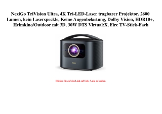 6628 NexiGo TriVision Ultra  4K Tri-LED-Laser tragbarer Projektor  2600 Lumen  kein Laserspeckle  Keine