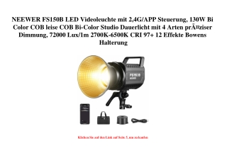 8264 NEEWER FS150B LED Videoleuchte mit 2 4G APP Steuerung  130W Bi Color COB leise COB Bi-Color Studio