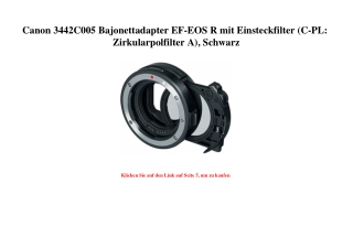 2828 Canon 3442C005 Bajonettadapter EF-EOS R mit Einsteckfilter  C-PL  Zirkularpolfilter A   Schwarz