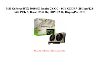 8089 MSI GeForce RTX 5060 8G Inspire 2X OC - 8GB GDDR7  28Gbps 128-bit   PCIe 5  Boost  2535 Hz  HDMI 2.