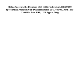 4839 Philips Speech Mike Premium USB Diktiermikrofon LFH3500 00 SpeechMike Premium USB Diktiermikrofon L
