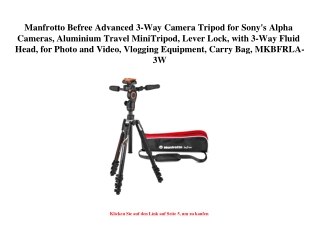 8278 Manfrotto Befree Advanced 3-Way Camera Tripod for Sony's Alpha Cameras  Aluminium Travel MiniTripod