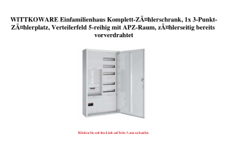 7235 WITTKOWARE Einfamilienhaus Komplett-ZÃƒÂ¤hlerschrank  1x 3-Punkt-ZÃƒÂ¤hlerplatz  Verteilerfeld 5-re