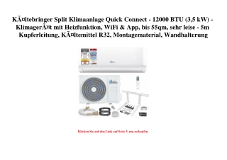6746 KÃƒÂ¤ltebringer Split Klimaanlage Quick Connect - 12000 BTU  3 5 kW  - KlimagerÃƒÂ¤t mit Heizfunkti