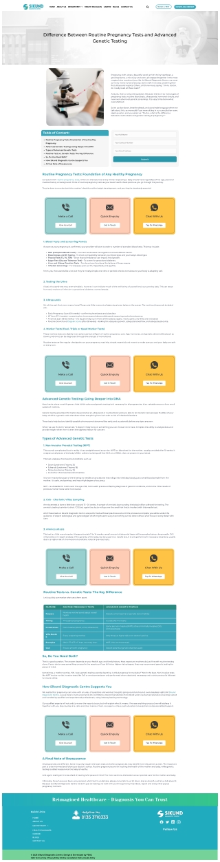 Routine Pregnancy Tests and Advanced Genetic Testing Major Differences