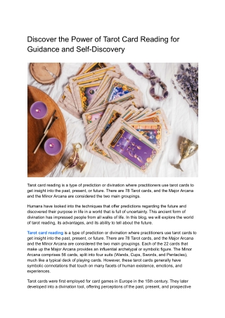 Discover the Power of Tarot Card Reading for Guidance and Self-Discovery