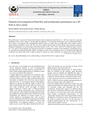 Numerical investigation of fluid flow and aerodynamic performance on a 2D NACA-4