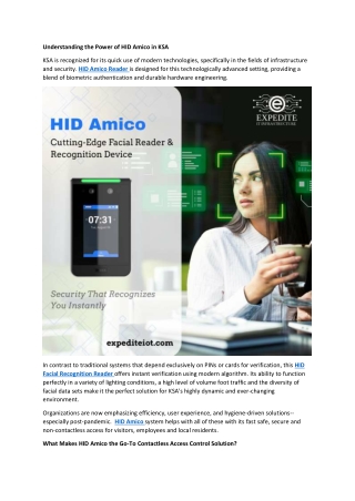 Understanding the Power of HID Amico in KSA