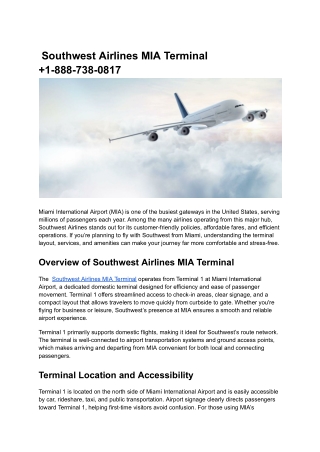 Southwest Airlines MIA Terminal  1-888-738-0817 (1)