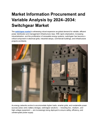 Switchgear Market