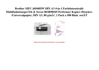 5442 Brother MFC-J6940DW DIN A3 4-in-1 Farbtintenstrahl-MultifunktionsgerÃƒÂ¤t   Xerox 003R90569 Perform