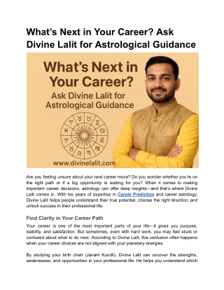 What’s Next in Your Career_ Ask Divine Lalit for Astrological Guidance