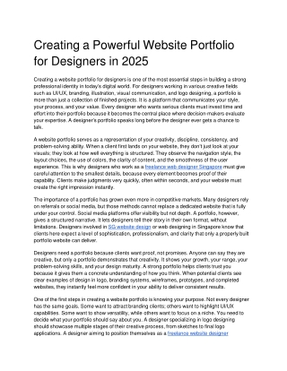 Creating a Powerful Website Portfolio for Designers in 2025