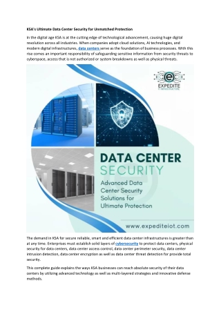 KSA's Ultimate Data Center Security for Unmatched Protection