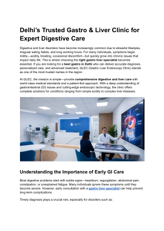 Delhi’s Trusted Gastro & Liver Clinic for Expert Digestive Care.