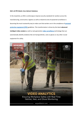 KSA's AI PPE Watch - Zero Helmet Violations