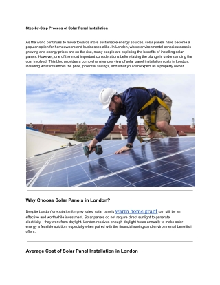 Step-by-Step Process of Solar Panel Installation
