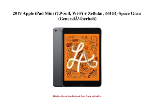 1846 2019 Apple iPad Mini  7 9-zoll  Wi-Fi   Zellular  64GB  Space Grau  GeneralÃƒÂ¼berholt