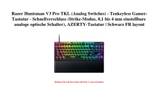 9002 Razer Huntsman V3 Pro TKL  Analog Switches  - Tenkeyless Gamer-Tastatur - Schnellverschluss  Strike