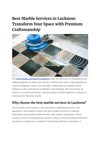 Best Marble Services in Lucknow_ Transform Your Space with Premium Craftsmanship