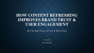 How Content Refreshing Improves Brand Trust & User