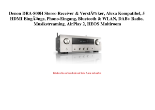 7855 Denon DRA-800H Stereo Receiver   VerstÃƒÂ¤rker  Alexa Kompatibel  5 HDMI EingÃƒÂ¤nge  Phono-Eingang