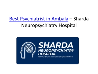 Mental Health Hospital Ambala: Comprehensive Care at Sharda Neuropsychiatry Hosp