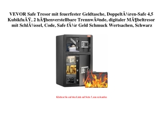 7955 VEVOR Safe Tresor mit feuerfester Geldtasche  DoppeltÃƒÂ¼ren-Safe 4 5 KubikfuÃƒÂŸ  2 hÃƒÂ¶henverste