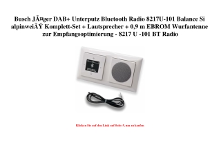 5807 Busch JÃƒÂ¤ger DAB  Unterputz Bluetooth Radio 8217U-101 Balance Si alpinweiÃƒÂŸ Komplett-Set   Laut