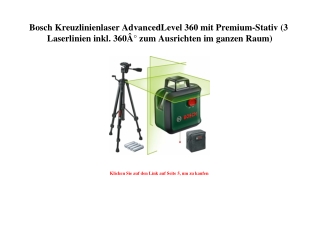9103 Bosch Kreuzlinienlaser AdvancedLevel 360 mit Premium-Stativ  3 Laserlinien inkl. 360Ã‚Â° zum Ausric