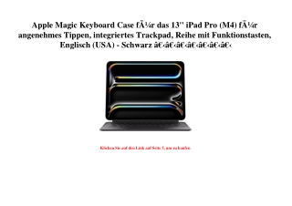 4761 Apple Magic Keyboard Case fÃƒÂ¼r das 13'' iPad Pro  M4  fÃƒÂ¼r angenehmes Tippen  integriertes Trac
