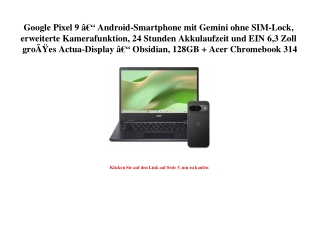 9818 Google Pixel 9 Ã¢Â€Â“ Android-Smartphone mit Gemini ohne SIM-Lock  erweiterte Kamerafunktion  24 St