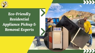 Eco-Friendly Residential Appliance Pickup & Removal Experts