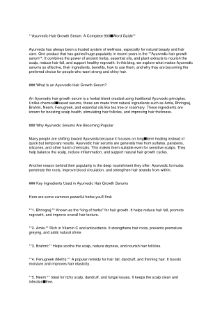 Best Ayurvedic Hair Growth Serum for Faster & Healthier Hair Regrowth