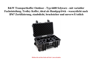 9314 B W Transportkoffer Outdoor - Typ 6600 Schwarz - mit variabler Facheinteilung  Trolley Koffer  idea
