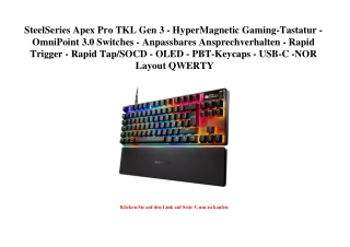 1804 SteelSeries Apex Pro TKL Gen 3 - HyperMagnetic Gaming-Tastatur - OmniPoint 3.0 Switches - Anpassbar